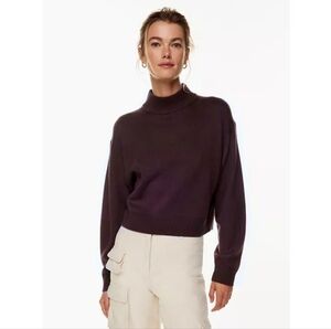 Aritzia Wilfred Merino Wool Harper Mockneck Sweater Purple Size Medium